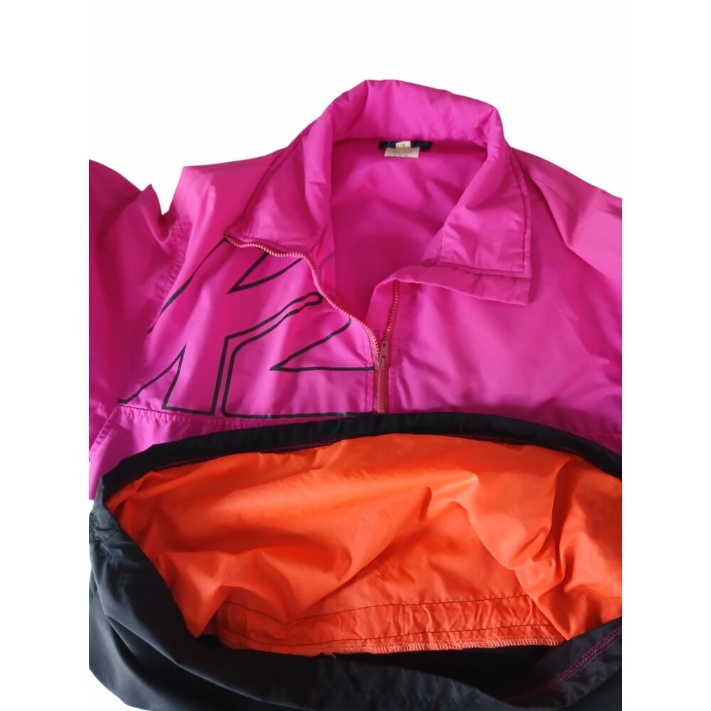 K2 Mens Pink Black Half Zip Pullover Windbreaker Jacket Drawstring Size L yk2 - Picture 8 of 16